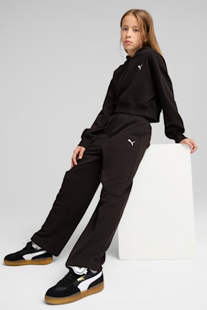 WARDROBE ESS Short Length Hoodie Youth, PUMA Black, extralarge-GBR