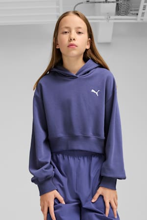 WARDROBE ESS Short Length Hoodie Youth, Blue Crystal, extralarge-GBR