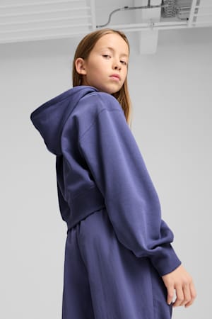 WARDROBE ESS Short Length Hoodie Youth, Blue Crystal, extralarge-GBR