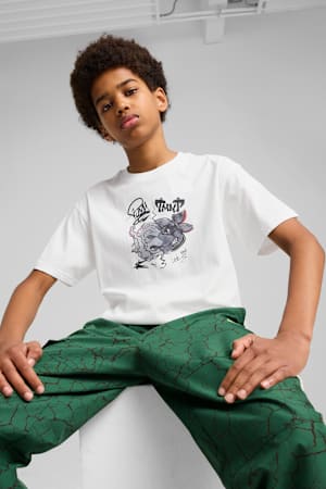 PUMA x TMNT Relaxed Graphic Tee Youth, PUMA White, extralarge-GBR