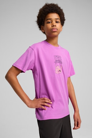 PUMA x TMNT Relaxed Graphic Tee Youth, Wild Berry, extralarge-GBR