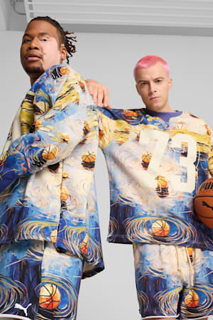 Dylan Exhibit Hockey-Inspired Basketball Sweater Men, Vivid Blue-AOP, extralarge-GBR