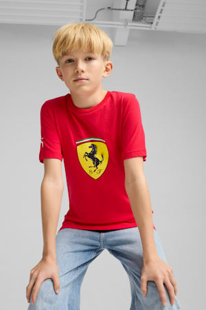 Scuderia Ferrari HP Race Colored Big Shield Tee Youth, Rosso Corsa, extralarge-GBR