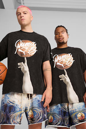 Dylan Exhibit Basketball Tee Men, PUMA Black, extralarge-GBR