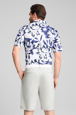 MATTR Broken Flower Golf Polo Men, White Glow-Blue Crystal, extralarge-GBR