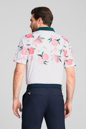 MATTR Freshly Picked Golf Polo Men, White Glow-Pink Fruit, extralarge-GBR