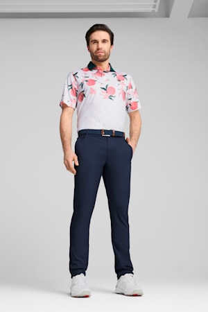 MATTR Freshly Picked Golf Polo Men, White Glow-Pink Fruit, extralarge-GBR