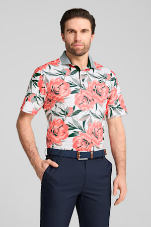 MATTR Beautiful Game Golf Polo Men, White Glow-Red Fire, extralarge-GBR