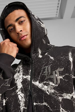 PUMA HOOPS x LAFRANCÉ Written in Chrome Hoodie Men, PUMA Black-Puma White AOP, extralarge-GBR