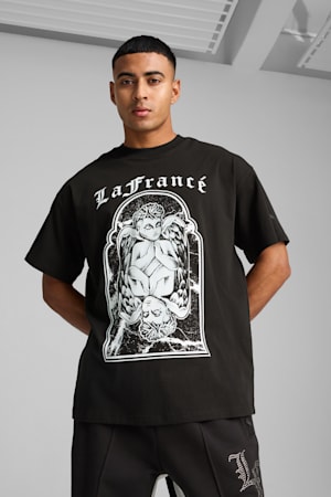 PUMA HOOPS x LAFRANCÉ Written in Chrome Tee Unisex, PUMA Black, extralarge-GBR