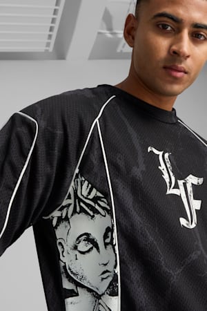 PUMA HOOPS x LAFRANCÉ Written in Chrome Jersey Men, PUMA Black-Flat Medium Gray AOP, extralarge-GBR