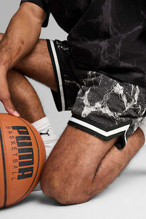 PUMA HOOPS x LAFRANCÉ Written in Chrome Basketball Shorts Men, PUMA Black-Puma White - AOP, extralarge-GBR