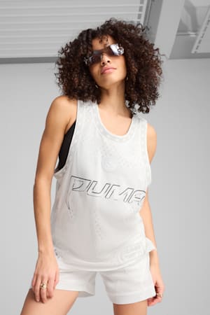Jer-She Basketball Jersey Women, PUMA White-AOP, extralarge-GBR