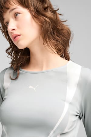 DARE TO Graphic Long Sleeve Tee Women, Flat Light Gray, extralarge-GBR