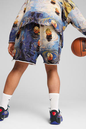 Dylan Exhibit Terry Basketball Shorts Men, Vivid Blue-AOP, extralarge-GBR