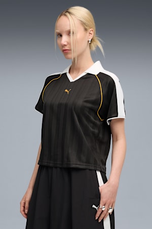 T7 Relaxed Football Jersey Women, PUMA Black, extralarge-GBR