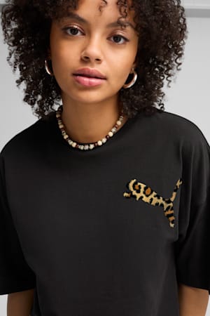 LEO LUXE Oversized Short Tee Women, PUMA Black, extralarge-GBR
