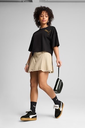 LEO LUXE Oversized Short Tee Women, PUMA Black, extralarge-GBR