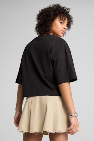 LEO LUXE Oversized Short Tee Women, PUMA Black, extralarge-GBR