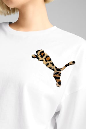 LEO LUXE Oversized Short Tee Women, PUMA White, extralarge-GBR
