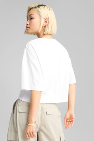 LEO LUXE Oversized Short Tee Women, PUMA White, extralarge-GBR