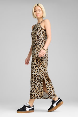 LEO LUXE Slim All-Over Print Dress Women, Alpine Snow, extralarge-GBR