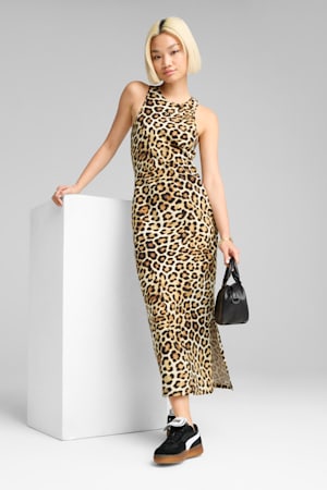 LEO LUXE Slim All-Over Print Dress Women, Alpine Snow, extralarge-GBR