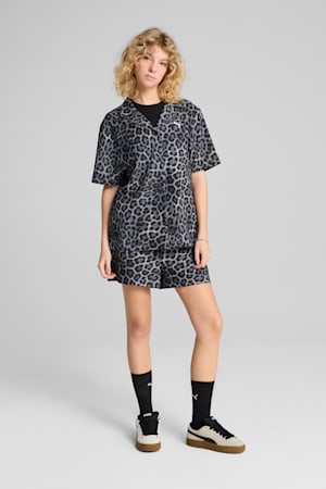 LEO LUXE Relaxed All-Over Print Woven Shirt Women, PUMA Black, extralarge-GBR