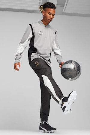 KING Pro Men's Football Quarter-zip Top, Concrete Gray-PUMA White, extralarge-GBR