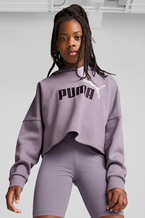 Essentials Logo Cropped Hoodie Youth, Pale Plum, extralarge-GBR