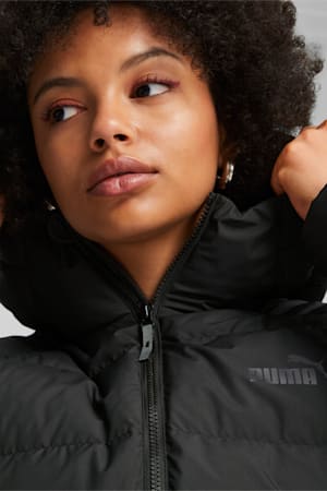 Women's Long Hooded Down Coat, PUMA Black, extralarge-GBR