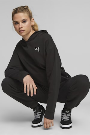 BETTER ESSENTIALS Women's Hoodie, PUMA Black, extralarge-GBR