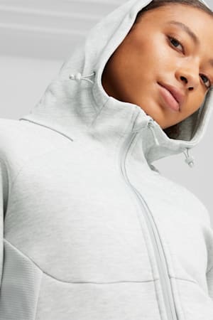 EVOSTRIPE Women's Full-Zip Hoodie, Light Gray Heather, extralarge-GBR