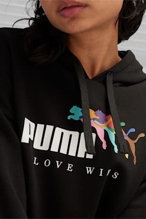 ESS+ LOVE WINS Women's Hoodie, PUMA Black, extralarge-GBR