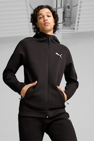 EVOSTRIPE Full-Zip Hoodie Men, PUMA Black, extralarge-GBR