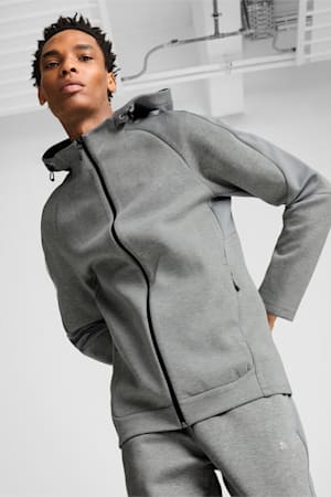 EVOSTRIPE Full-Zip Hoodie Men, Medium Gray Heather, extralarge-GBR