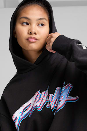 Cherry on Top Graphic Basketball Hoodie Women, PUMA Black, extralarge-GBR