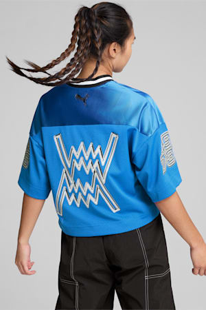 Cherry on Top Cropped Basketball Jersey Women, Hyperlink Blue, extralarge-GBR