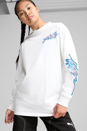 Cherry on Top Long Sleeve Basketball Tee Women, PUMA White, extralarge-GBR