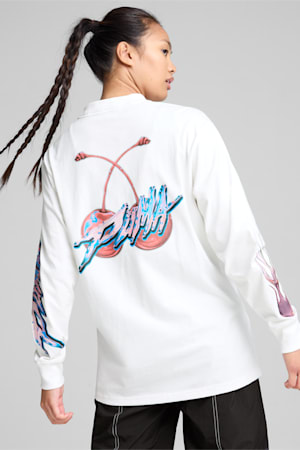 Cherry on Top Long Sleeve Basketball Tee Women, PUMA White, extralarge-GBR