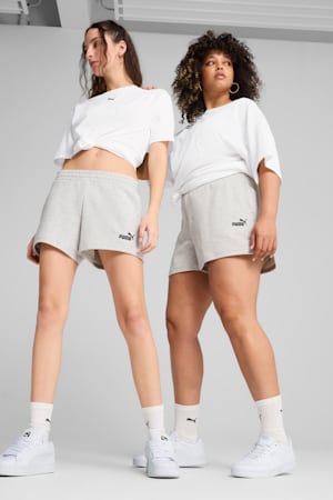 ESS Small No. 1 Logo 4'' Shorts Women, Light Gray Heather, extralarge-GBR