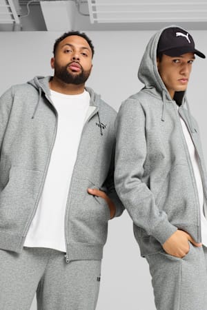 Essentials No. 1 Logo Full-Zip Hoodie Men, Medium Gray Heather, extralarge-GBR