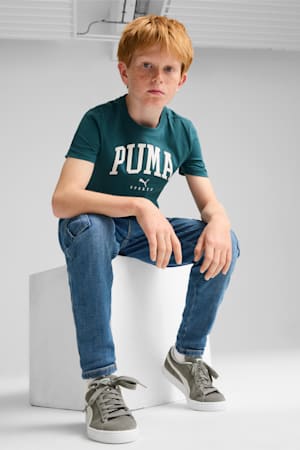 PUMA SQUAD Big Graphic Tee Youth, Cold Green, extralarge-GBR