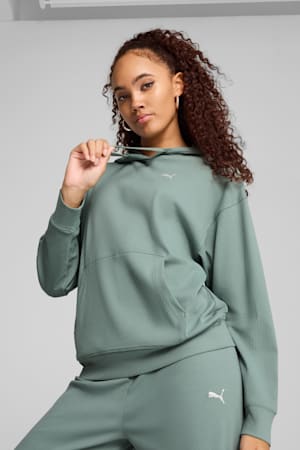 ESS ELEVATED Comfort Rib Hoodie Women, Green Moon, extralarge-GBR