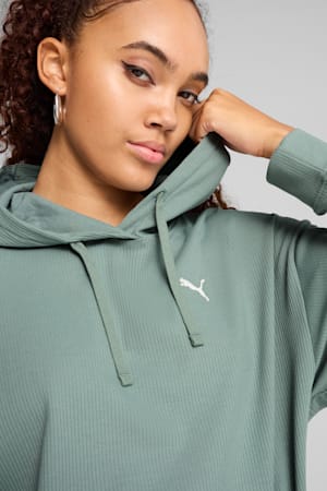 ESS ELEVATED Comfort Rib Hoodie Women, Green Moon, extralarge-GBR
