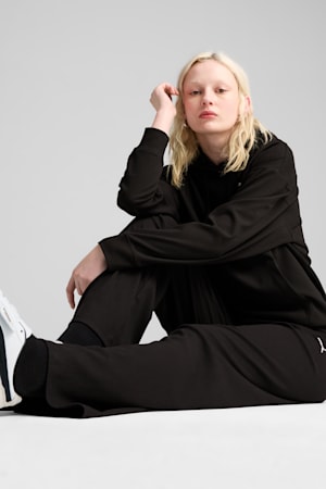 ESS ELEVATED High-Waist Straight Leg Rib Pants Women, PUMA Black, extralarge-GBR
