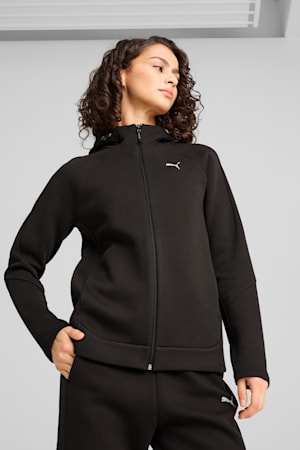 EVOSTRIPE Full-Zip Hoodie Women, PUMA Black, extralarge-GBR