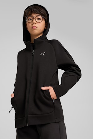 EVOSTRIPE Full-Zip Hoodie Youth, PUMA Black, extralarge-GBR