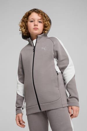 EVOSTRIPE Full-Zip Hoodie Youth, Cast Iron, extralarge-GBR