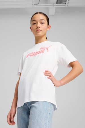 Essentials Animal Logo Infill Tee Youth, PUMA White, extralarge-GBR